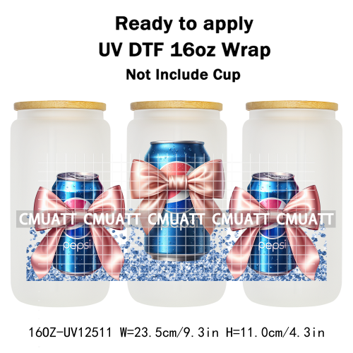 Coquette Drink 16oz UV DTF Cup Wrap Transfers Stickers Printing DIY  Craft Custom Selfadhesive Waterproof