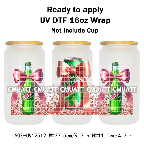 Coquette Drink 16oz UV DTF Cup Wrap Transfers Stickers Printing DIY  Craft Custom Selfadhesive Waterproof