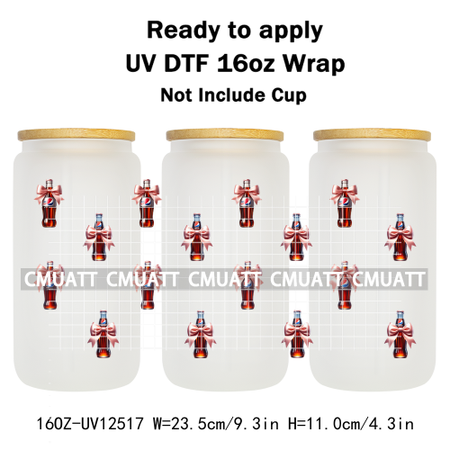 Coquette Drink 16oz UV DTF Cup Wrap Transfers Stickers Printing DIY  Craft Custom Selfadhesive Waterproof