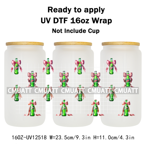 Coquette Drink 16oz UV DTF Cup Wrap Transfers Stickers Printing DIY  Craft Custom Selfadhesive Waterproof