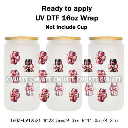 Coquette Drink 16oz UV DTF Cup Wrap Transfers Stickers Printing DIY  Craft Custom Selfadhesive Waterproof