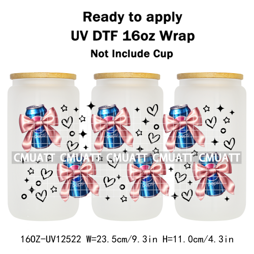 Coquette Drink 16oz UV DTF Cup Wrap Transfers Stickers Printing DIY  Craft Custom Selfadhesive Waterproof