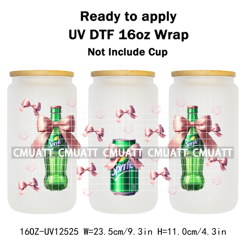 Coquette Drink 16oz UV DTF Cup Wrap Transfers Stickers Printing DIY  Craft Custom Selfadhesive Waterproof