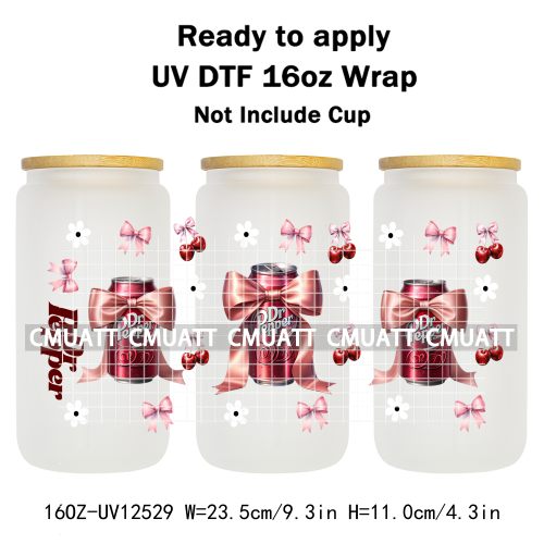 Coquette Drink 16oz UV DTF Cup Wrap Transfers Stickers Printing DIY  Craft Custom Selfadhesive Waterproof
