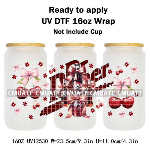 Coquette Drink 16oz UV DTF Cup Wrap Transfers Stickers Printing DIY  Craft Custom Selfadhesive Waterproof