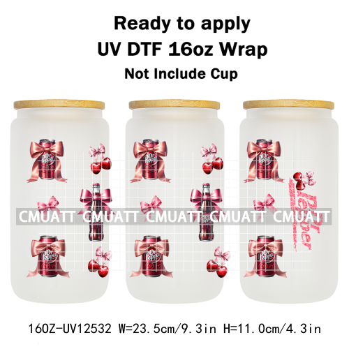 Coquette Drink 16oz UV DTF Cup Wrap Transfers Stickers Printing DIY  Craft Custom Selfadhesive Waterproof