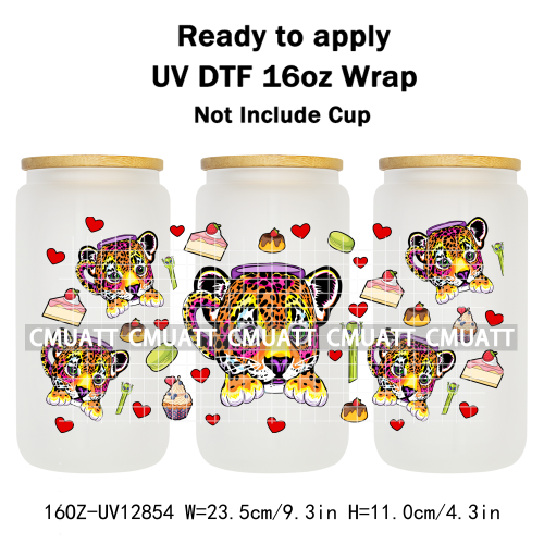 Cartoon Cup Designs UV DTF Cup Wrap Transfers Stickers Bundle For DIY Custom Sticky On Plate Tableware Mugs
