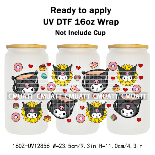 Cartoon Cup Designs UV DTF Cup Wrap Transfers Stickers Bundle For DIY Custom Sticky On Plate Tableware Mugs
