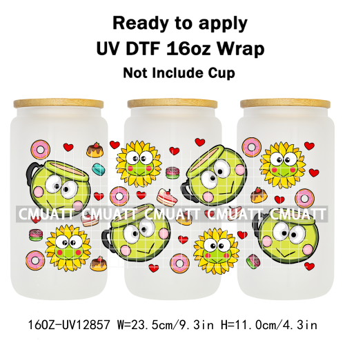 Cartoon Cup Designs UV DTF Cup Wrap Transfers Stickers Bundle For DIY Custom Sticky On Plate Tableware Mugs
