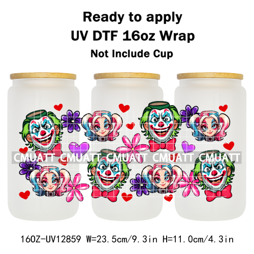 Cartoon Cup Designs UV DTF Cup Wrap Transfers Stickers Bundle For DIY Custom Sticky On Plate Tableware Mugs