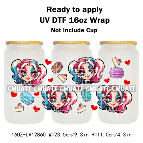Cartoon Cup Designs UV DTF Cup Wrap Transfers Stickers Bundle For DIY Custom Sticky On Plate Tableware Mugs