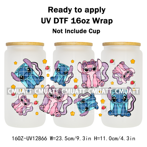 Cartoon Cup Designs UV DTF Cup Wrap Transfers Stickers Bundle For DIY Custom Sticky On Plate Tableware Mugs