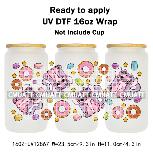 Cartoon Cup Designs UV DTF Cup Wrap Transfers Stickers Bundle For DIY Custom Sticky On Plate Tableware Mugs