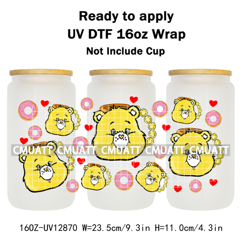 Cartoon Cup Designs UV DTF Cup Wrap Transfers Stickers Bundle For DIY Custom Sticky On Plate Tableware Mugs