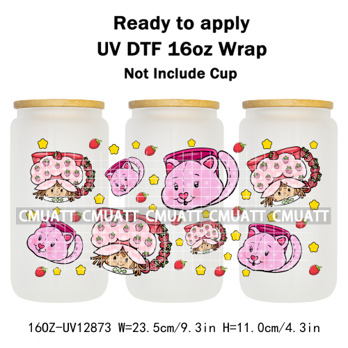 Cartoon Cup Designs UV DTF Cup Wrap Transfers Stickers Bundle For DIY Custom Sticky On Plate Tableware Mugs