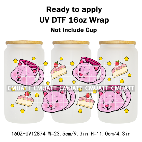Cartoon Cup Designs UV DTF Cup Wrap Transfers Stickers Bundle For DIY Custom Sticky On Plate Tableware Mugs