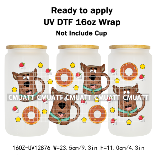 Cartoon Cup Designs UV DTF Cup Wrap Transfers Stickers Bundle For DIY Custom Sticky On Plate Tableware Mugs