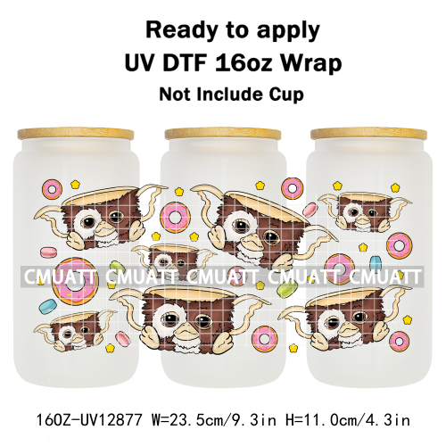 Cartoon Cup Designs UV DTF Cup Wrap Transfers Stickers Bundle For DIY Custom Sticky On Plate Tableware Mugs