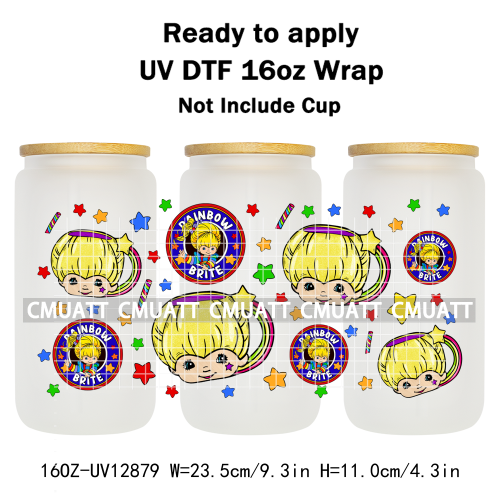 Cartoon Cup Designs UV DTF Cup Wrap Transfers Stickers Bundle For DIY Custom Sticky On Plate Tableware Mugs