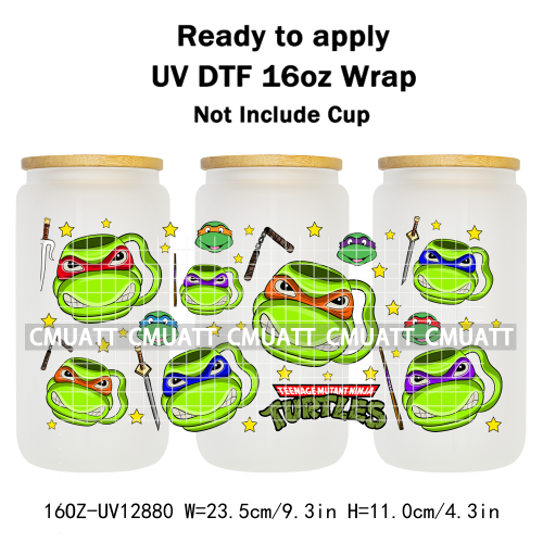 Cartoon Cup Designs UV DTF Cup Wrap Transfers Stickers Bundle For DIY Custom Sticky On Plate Tableware Mugs