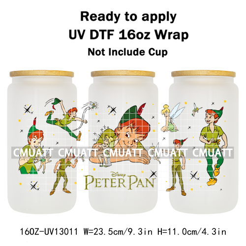 Cartoon Animal 16oz UV DTF Cup Wrap Cartoon Libbey Glass Beer Can Tumbler Stickers Waterproof  Adhesive