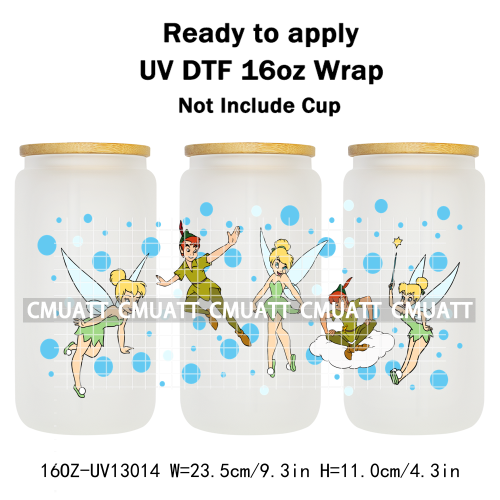 Cartoon Animal 16oz UV DTF Cup Wrap Cartoon Libbey Glass Beer Can Tumbler Stickers Waterproof  Adhesive