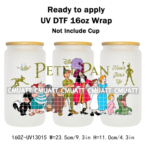 Cartoon Animal 16oz UV DTF Cup Wrap Cartoon Libbey Glass Beer Can Tumbler Stickers Waterproof  Adhesive