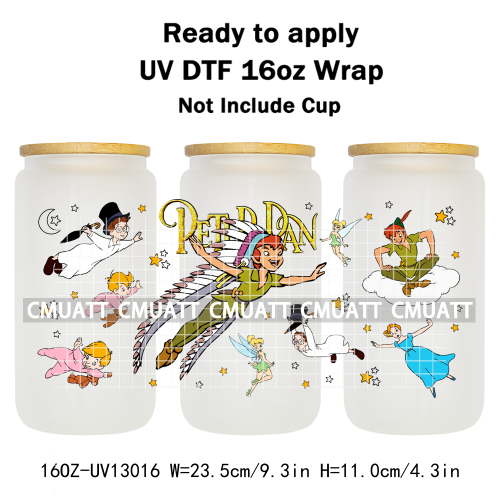 Cartoon Animal 16oz UV DTF Cup Wrap Cartoon Libbey Glass Beer Can Tumbler Stickers Waterproof  Adhesive