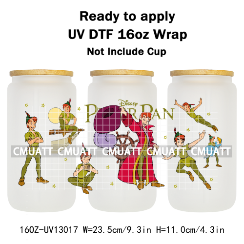 Cartoon Animal 16oz UV DTF Cup Wrap Cartoon Libbey Glass Beer Can Tumbler Stickers Waterproof  Adhesive