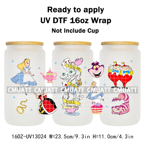 Cartoon Animal 16oz UV DTF Cup Wrap Cartoon Libbey Glass Beer Can Tumbler Stickers Waterproof  Adhesive