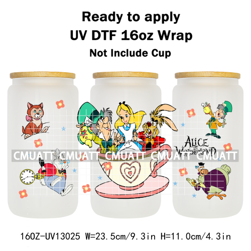 Cartoon Animal 16oz UV DTF Cup Wrap Cartoon Libbey Glass Beer Can Tumbler Stickers Waterproof  Adhesive