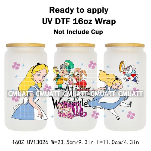Cartoon Animal 16oz UV DTF Cup Wrap Cartoon Libbey Glass Beer Can Tumbler Stickers Waterproof  Adhesive