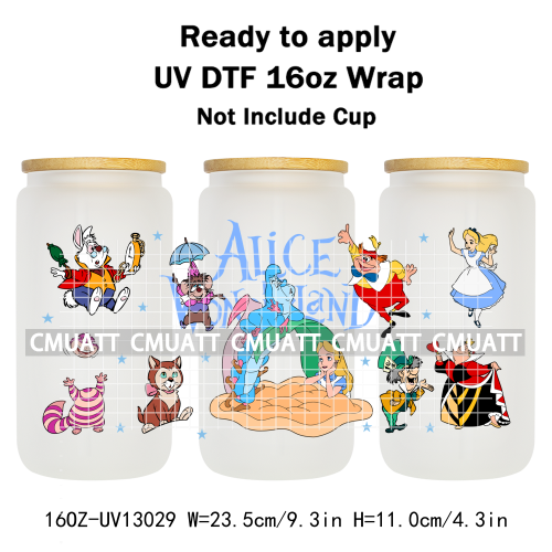 Cartoon Animal 16oz UV DTF Cup Wrap Cartoon Libbey Glass Beer Can Tumbler Stickers Waterproof  Adhesive