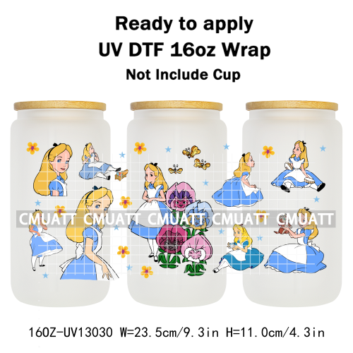 Cartoon Animal 16oz UV DTF Cup Wrap Cartoon Libbey Glass Beer Can Tumbler Stickers Waterproof  Adhesive