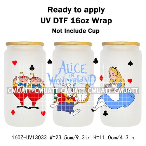 Cartoon Animal 16oz UV DTF Cup Wrap Cartoon Libbey Glass Beer Can Tumbler Stickers Waterproof  Adhesive