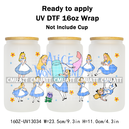 Cartoon Animal 16oz UV DTF Cup Wrap Cartoon Libbey Glass Beer Can Tumbler Stickers Waterproof  Adhesive