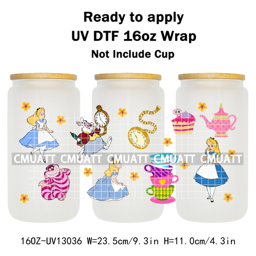 Cartoon Animal 16oz UV DTF Cup Wrap Cartoon Libbey Glass Beer Can Tumbler Stickers Waterproof  Adhesive