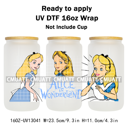 Cartoon Animal 16oz UV DTF Cup Wrap Cartoon Libbey Glass Beer Can Tumbler Stickers Waterproof  Adhesive