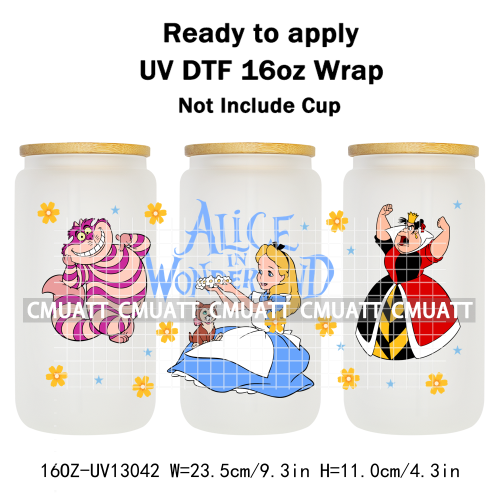 Cartoon Animal 16oz UV DTF Cup Wrap Cartoon Libbey Glass Beer Can Tumbler Stickers Waterproof  Adhesive