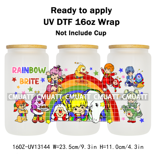 Cute Girls UV DTF Cup Wrap Personalized Design Unique Durable Waterproof For 16oz Libbey Glass Can Stickers