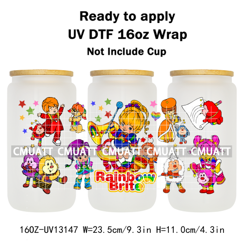 Cute Girls UV DTF Cup Wrap Personalized Design Unique Durable Waterproof For 16oz Libbey Glass Can Stickers