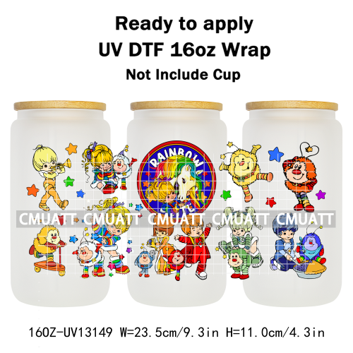 Cute Girls UV DTF Cup Wrap Personalized Design Unique Durable Waterproof For 16oz Libbey Glass Can Stickers