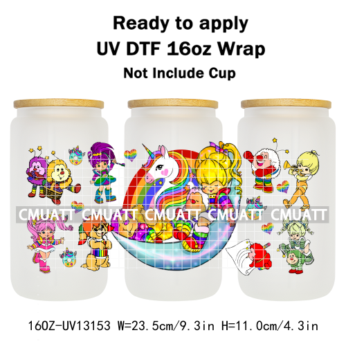 Cute Girls UV DTF Cup Wrap Personalized Design Unique Durable Waterproof For 16oz Libbey Glass Can Stickers