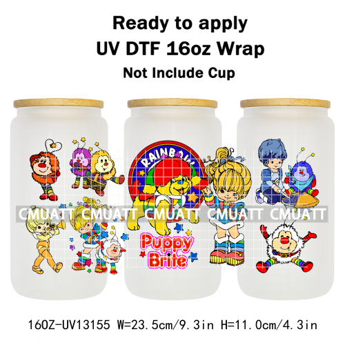 Cute Girls UV DTF Cup Wrap Personalized Design Unique Durable Waterproof For 16oz Libbey Glass Can Stickers