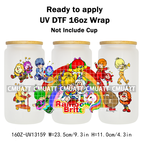 Cute Girls UV DTF Cup Wrap Personalized Design Unique Durable Waterproof For 16oz Libbey Glass Can Stickers