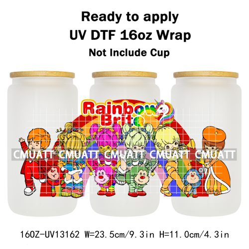 Cute Girls UV DTF Cup Wrap Personalized Design Unique Durable Waterproof For 16oz Libbey Glass Can Stickers