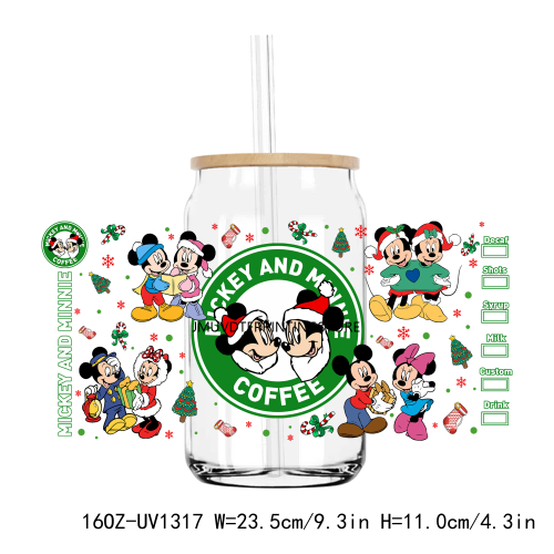 Cute Halloween Cartoon 16OZ UV DTF Cup Wrap Transfers Stickers Custom Labels DIY Durable Waterproof Logo For Libbey Glass Can