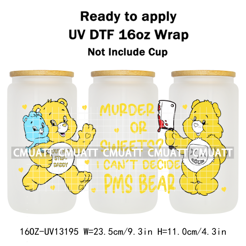UV DTF Cup Wrap Transfer Stickers For 16oz Libbey Glass Customizable Durable Waterproof Selfadhesive Stickers