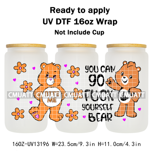 UV DTF Cup Wrap Transfer Stickers For 16oz Libbey Glass Customizable Durable Waterproof Selfadhesive Stickers