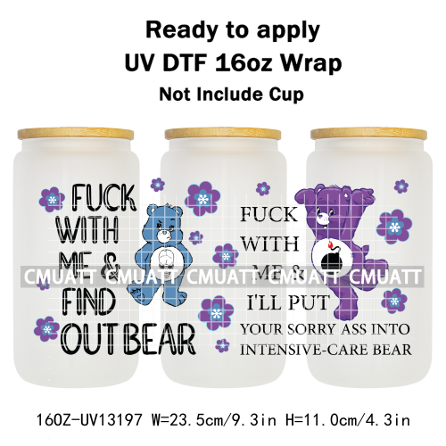 UV DTF Cup Wrap Transfer Stickers For 16oz Libbey Glass Customizable Durable Waterproof Selfadhesive Stickers
